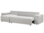 Corner Sofa Bed LUSPA Fabric Light Grey with Storage 3 Seater Right Hand