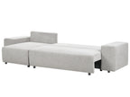 Corner Sofa Bed LUSPA Fabric Light Grey with Storage 3 Seater Right Hand