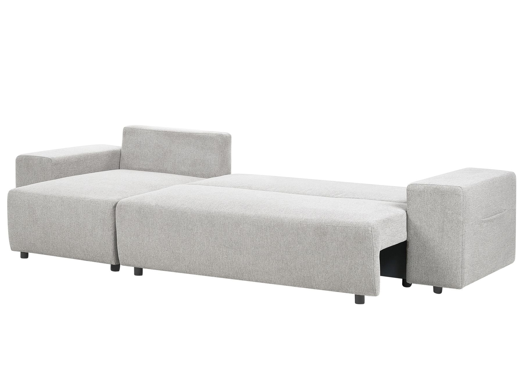 Corner Sofa Bed LUSPA Fabric Light Grey with Storage 3 Seater Right Hand