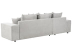 Corner Sofa Bed LUSPA Fabric Light Grey with Storage 3 Seater Right Hand