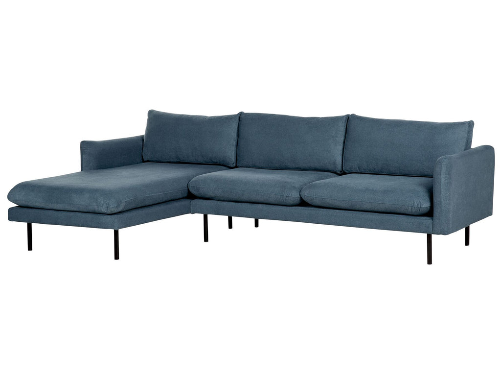 Corner Sofa VINTERBRO Chenille Blue 4 Seater Right Hand