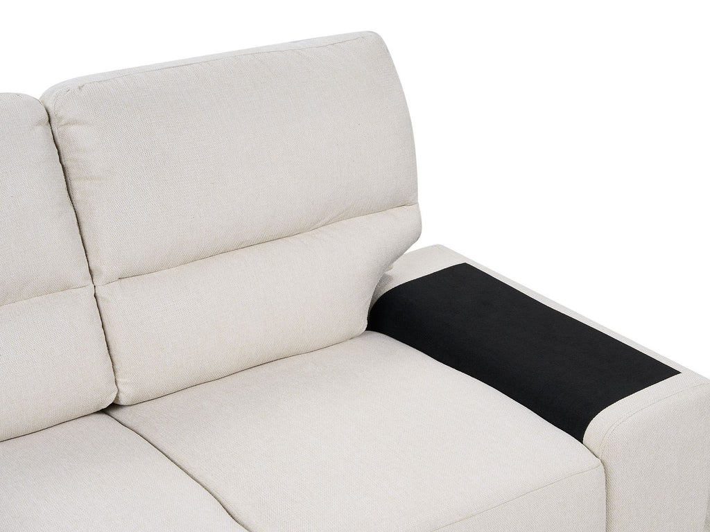 3 Seater Fabric Sofa Light Beige VOGAR
