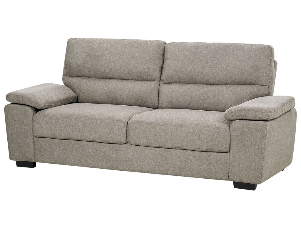 3 Seater Fabric Sofa Light Brown VOGAR