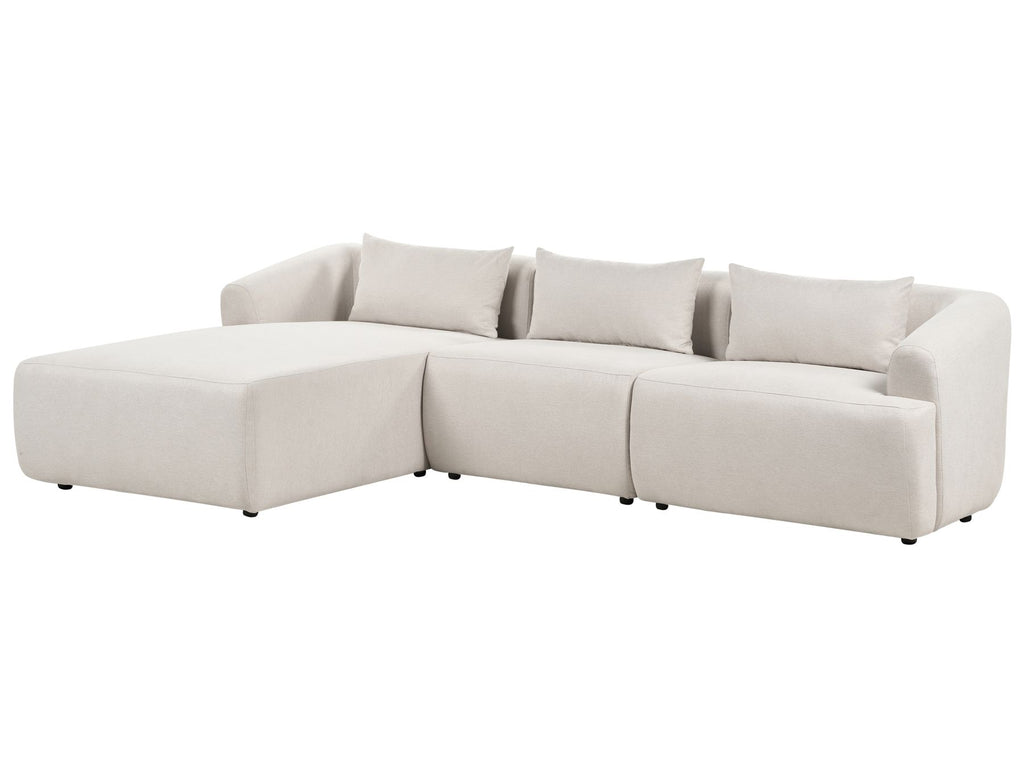 Right Hand Fabric Corner Sofa Beige SVANSELE