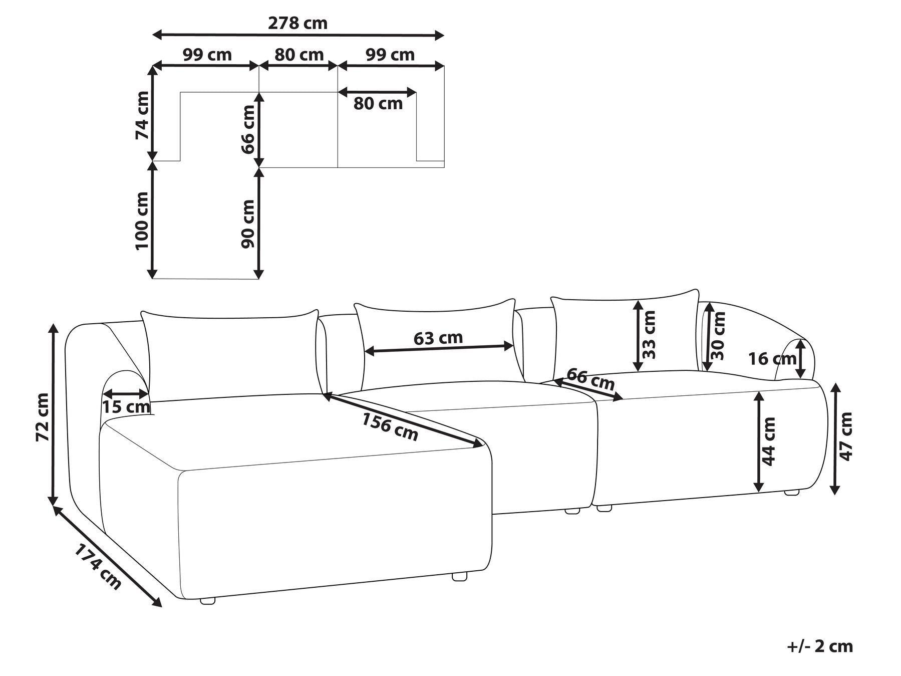 Right Hand Fabric Corner Sofa Beige SVANSELE
