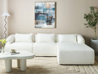 Left Hand Boucle Corner Sofa White SVANSELE