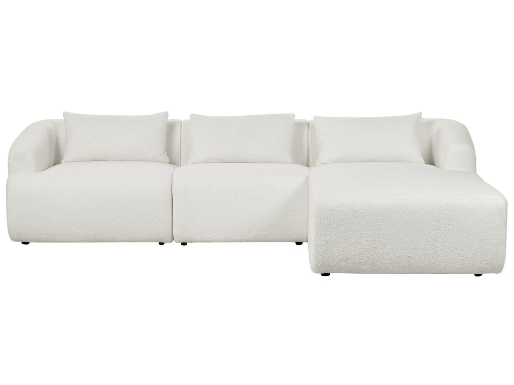 Left Hand Boucle Corner Sofa White SVANSELE