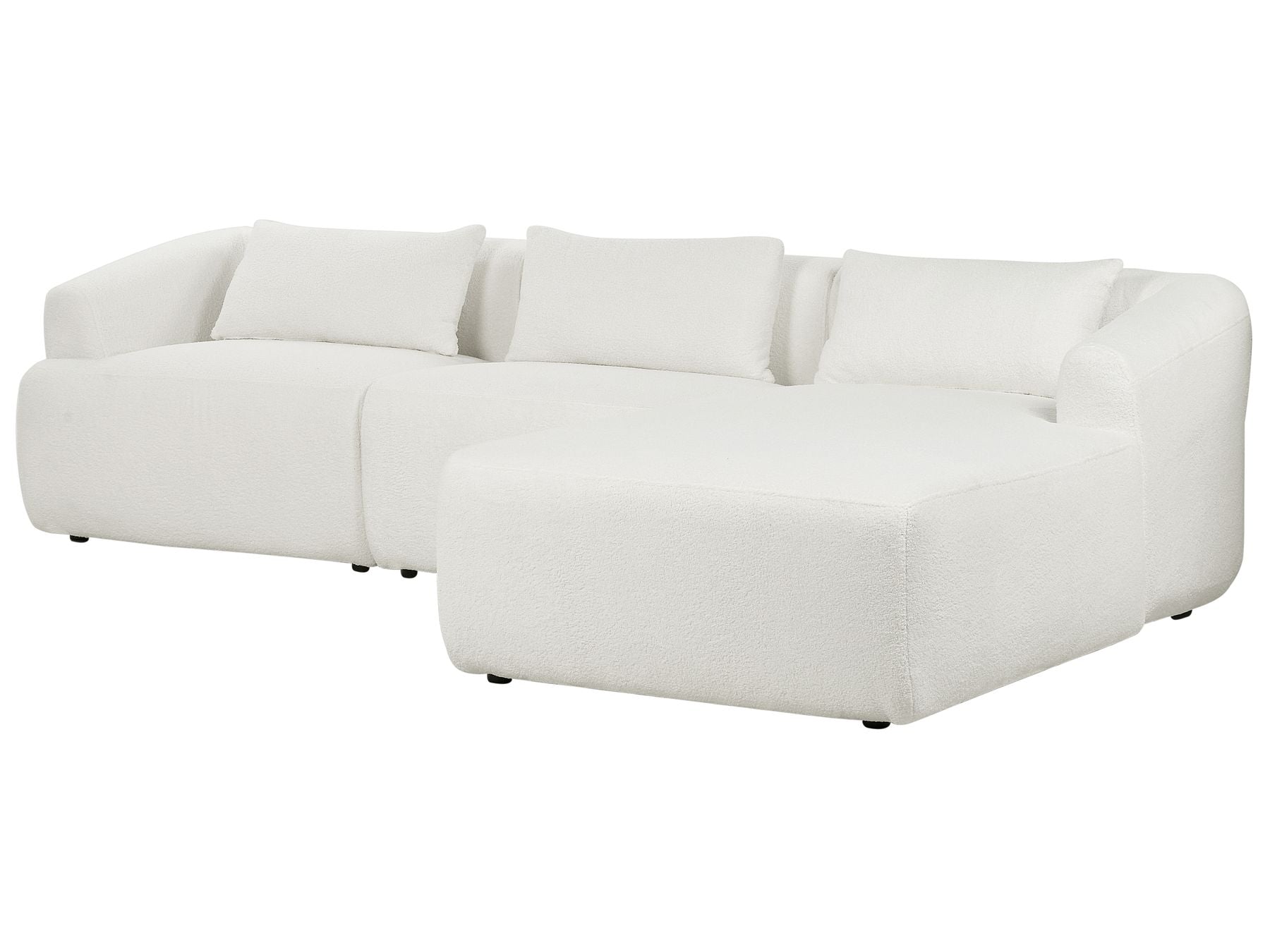 Left Hand Boucle Corner Sofa White SVANSELE