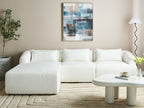 Right Hand Boucle Corner Sofa White SVANSELE