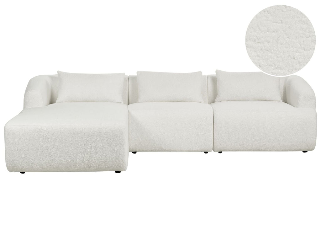 Right Hand Boucle Corner Sofa White SVANSELE