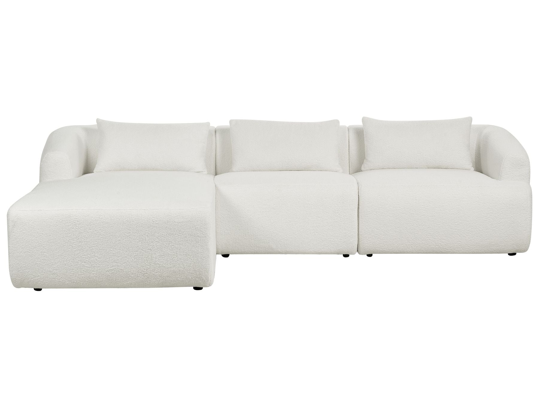 Right Hand Boucle Corner Sofa White SVANSELE