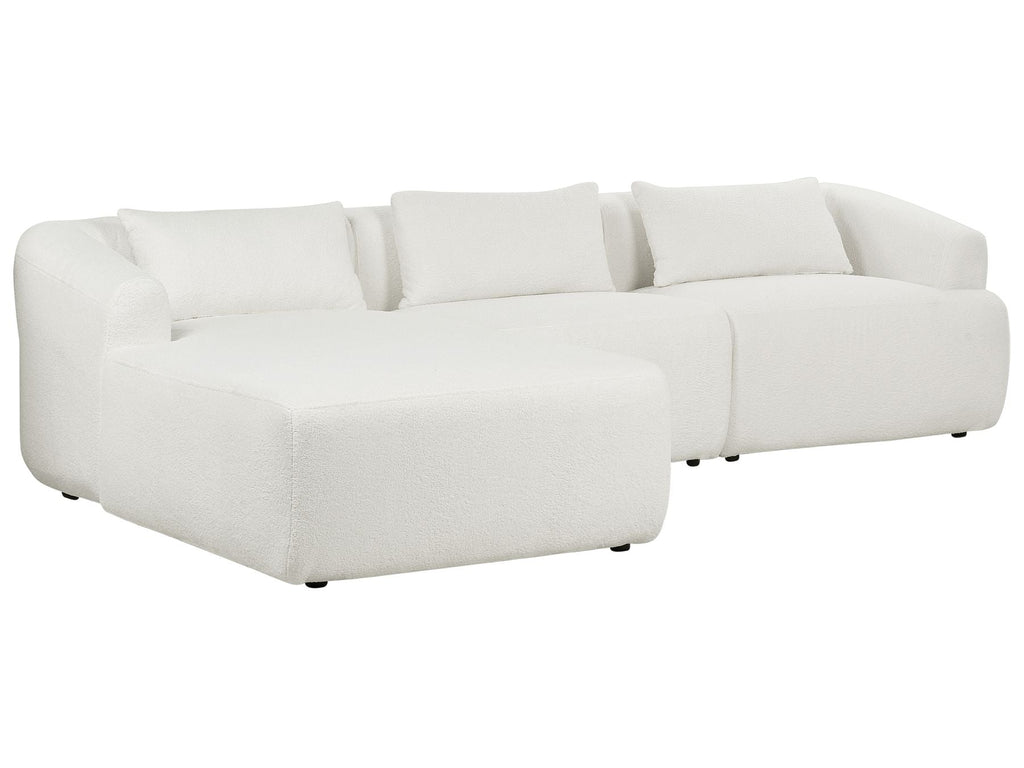 Right Hand Boucle Corner Sofa White SVANSELE
