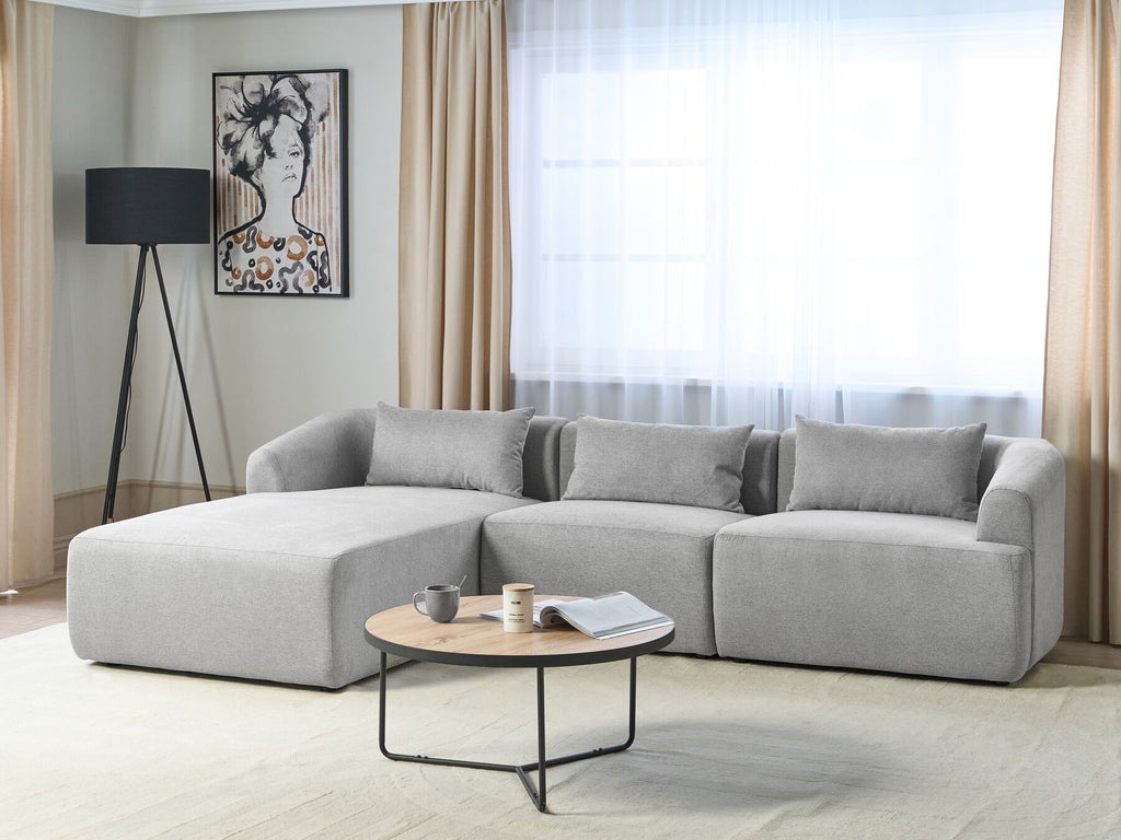 Right Hand Fabric Corner Sofa Grey SVANSELE