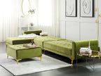 Modular Corner Sofa Bed ABERDEEN Velvet Green 5 Seater Right Hand