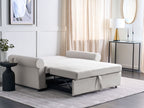 Sofa Bed SILDA Fabric Light Beige 2 Seater