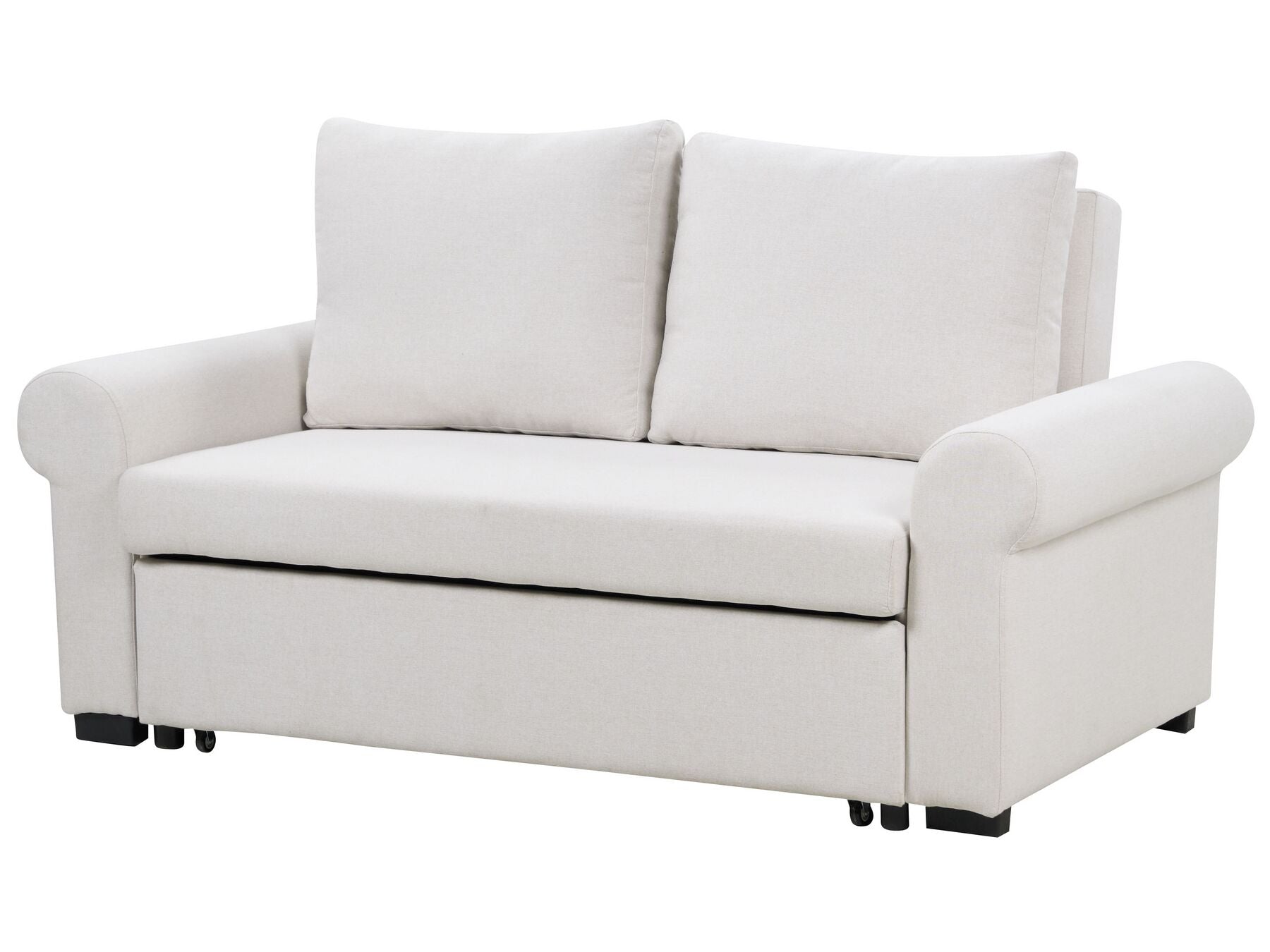 Sofa Bed SILDA Fabric Light Beige 2 Seater