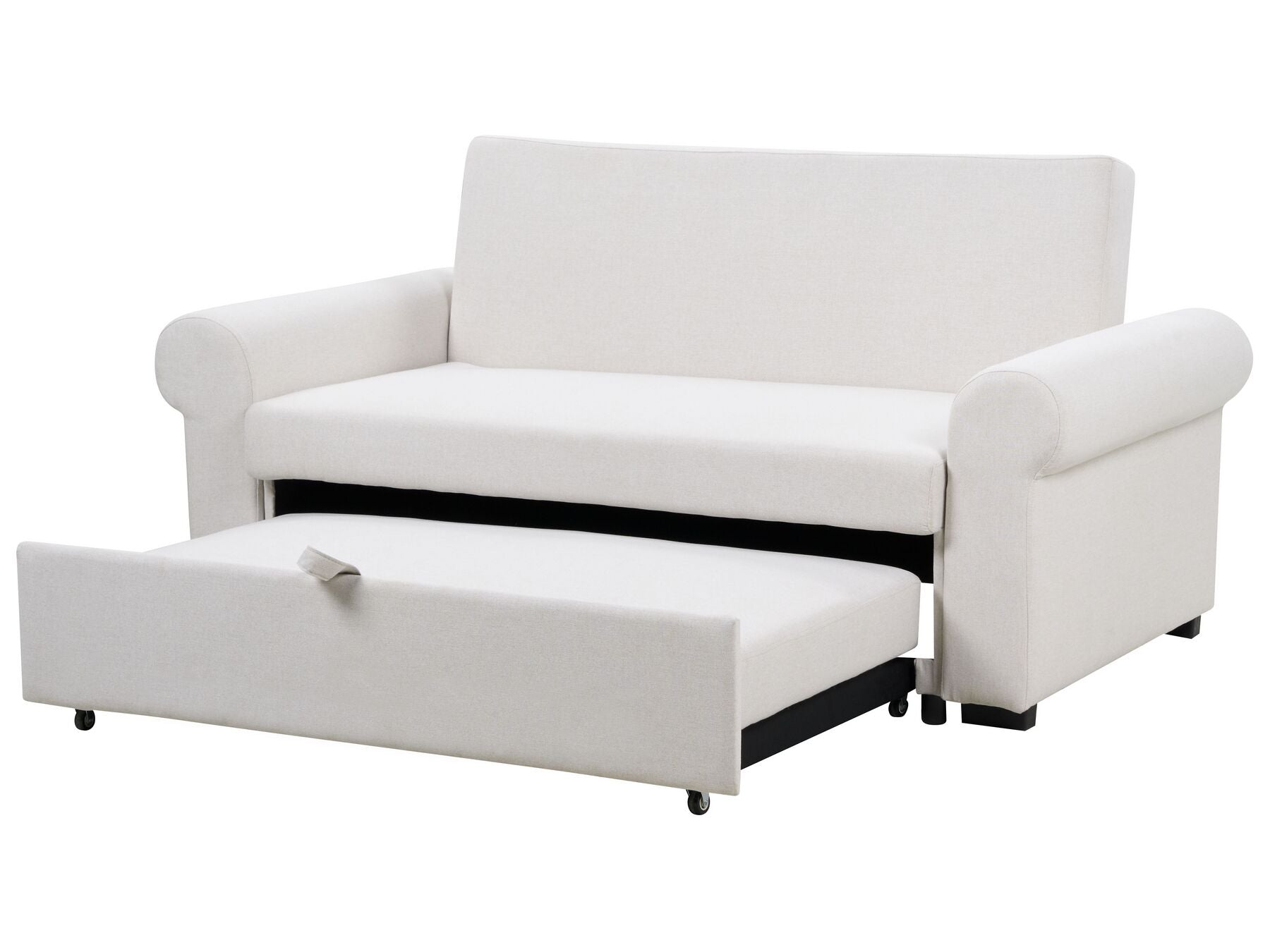 Sofa Bed SILDA Fabric Light Beige 2 Seater