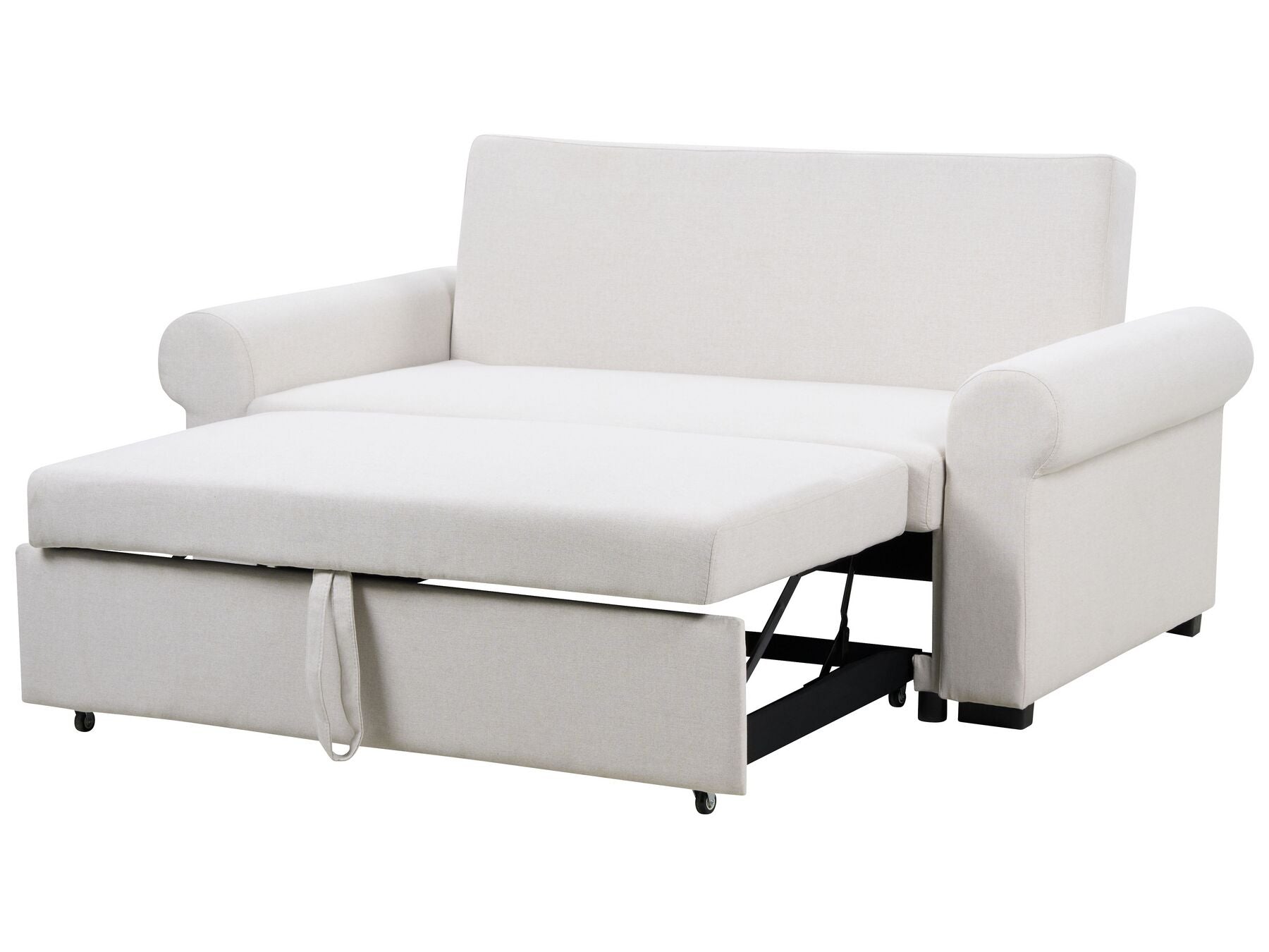 Sofa Bed SILDA Fabric Light Beige 2 Seater