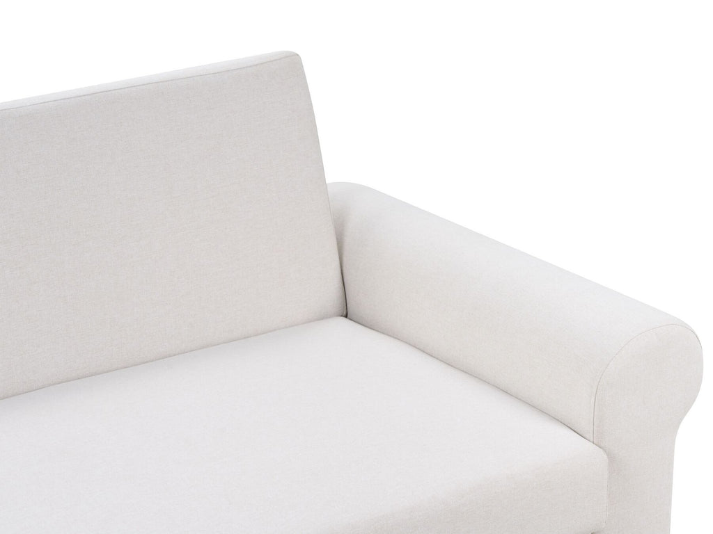 Sofa Bed SILDA Fabric Light Beige 2 Seater