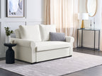 Sofa Bed SILDA Fabric Off-White White 2 Seater