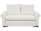 Sofa Bed SILDA Fabric Off-White White 2 Seater