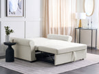 Sofa Bed SILDA Fabric Off-White White 2 Seater