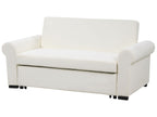 Sofa Bed SILDA Fabric Off-White White 2 Seater