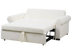 Sofa Bed SILDA Fabric Off-White White 2 Seater