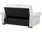 Sofa Bed SILDA Fabric Off-White White 2 Seater