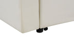 Sofa Bed SILDA Fabric Off-White White 2 Seater