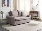 Sofa Bed SILDA Fabric Light Brown 2 Seater