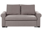 Sofa Bed SILDA Fabric Light Brown 2 Seater