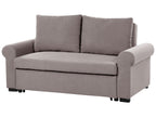 Sofa Bed SILDA Fabric Light Brown 2 Seater