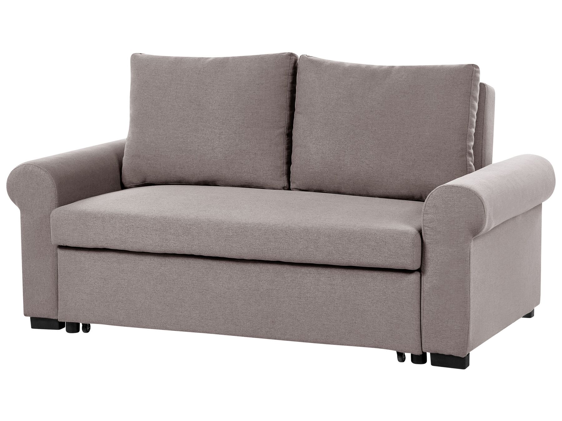Sofa Bed SILDA Fabric Light Brown 2 Seater