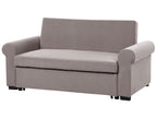 Sofa Bed SILDA Fabric Light Brown 2 Seater