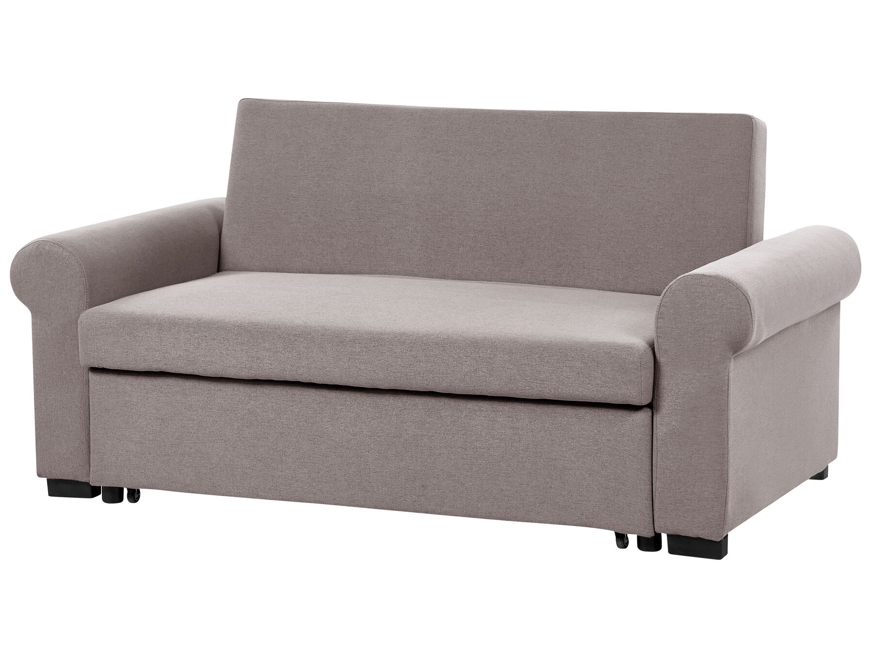 Sofa Bed SILDA Fabric Light Brown 2 Seater