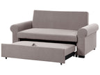Sofa Bed SILDA Fabric Light Brown 2 Seater