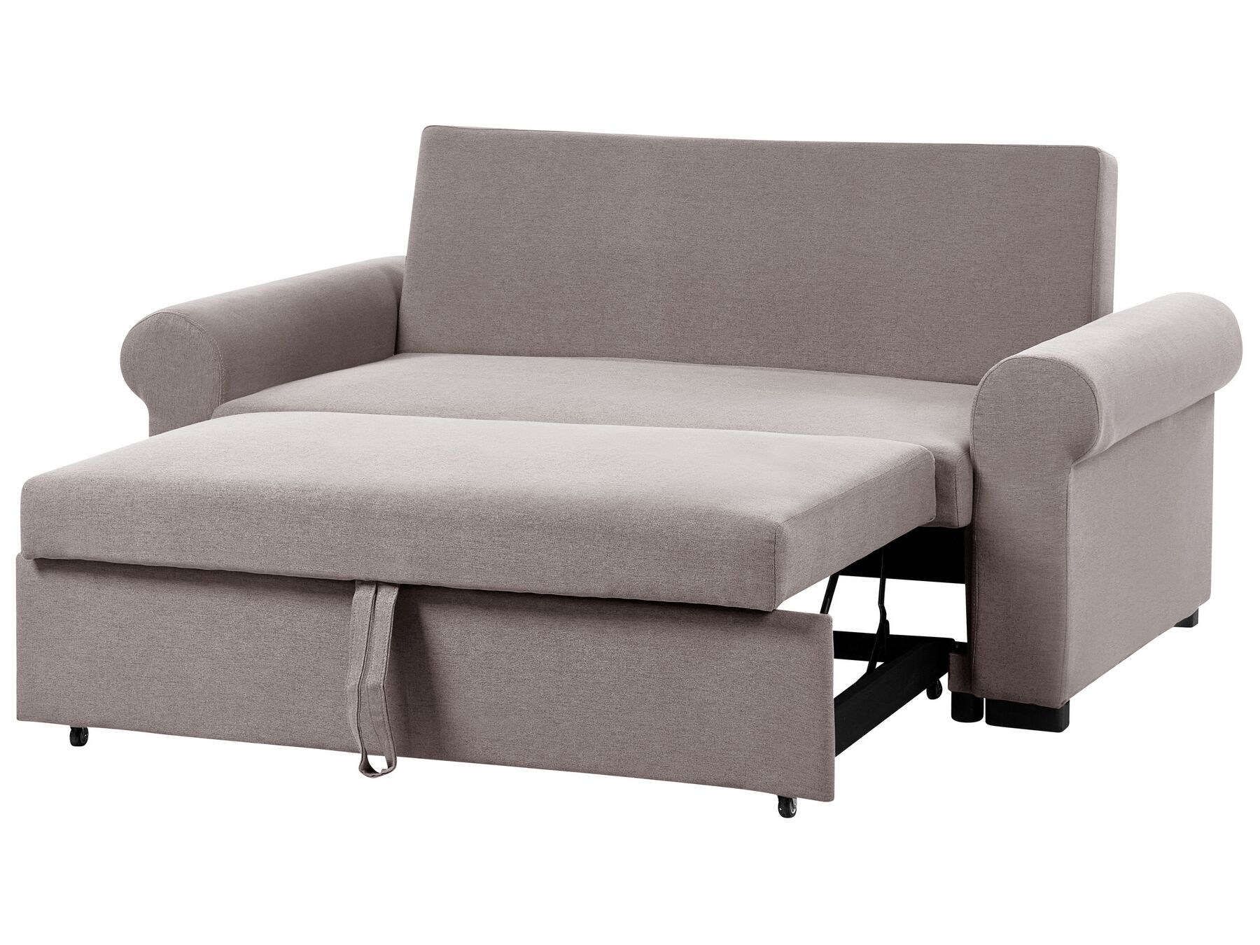 Sofa Bed SILDA Fabric Light Brown 2 Seater