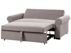Sofa Bed SILDA Fabric Light Brown 2 Seater
