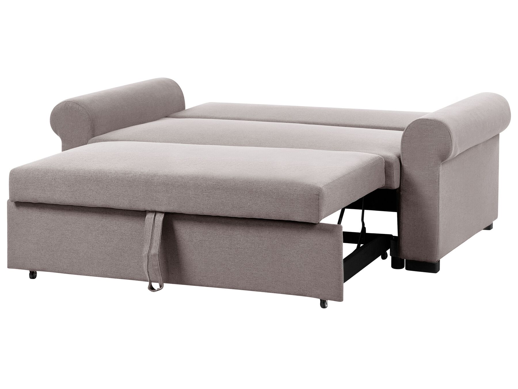 Sofa Bed SILDA Fabric Light Brown 2 Seater