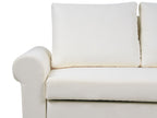 Sofa Bed SILDA Fabric Off-White White 2 Seater