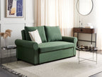 Sofa Bed SILDA Fabric Dark Green 2 Seater