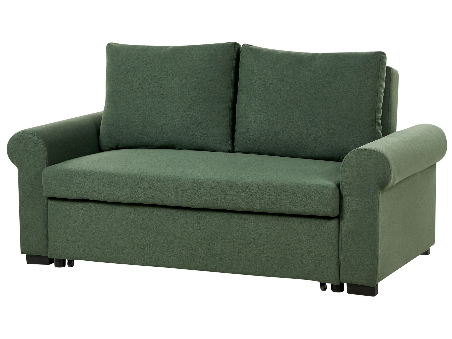 Sofa Bed SILDA Fabric Dark Green 2 Seater