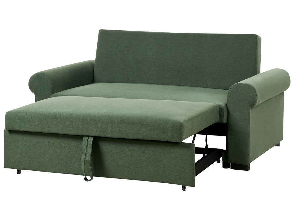 Sofa Bed SILDA Fabric Dark Green 2 Seater