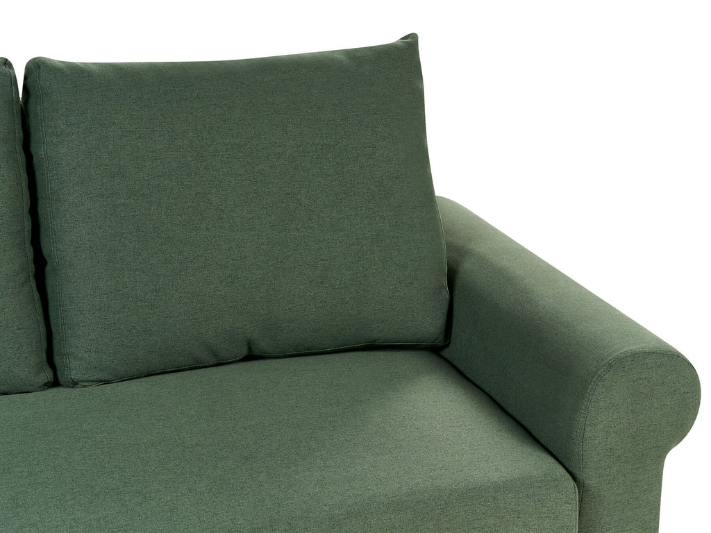 Sofa Bed SILDA Fabric Dark Green 2 Seater