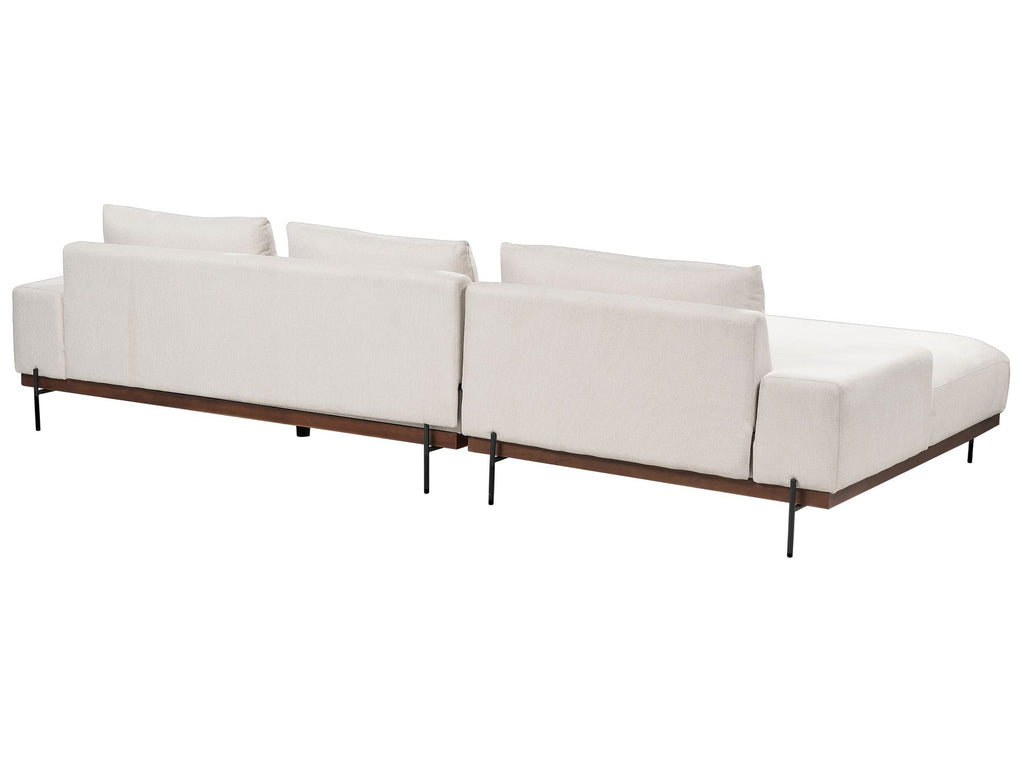 Corner Sofa MARIFERD Fabric Light Beige 3 Seater Right Hand