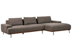 Left Hand Fabric Corner Sofa Brown MARIFERD