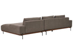 Left Hand Fabric Corner Sofa Brown MARIFERD