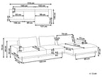 Left Hand Fabric Corner Sofa Brown MARIFERD