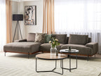 Corner Sofa MARIFERD Fabric Brown 3 Seater Right Hand
